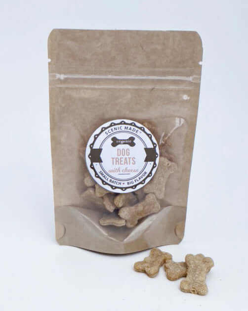 A bag of yummy peanut butter dog treats